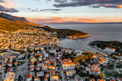 Sunset over the Makarska Riviera photo