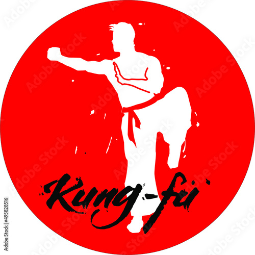 kung fu logo vector modern illustration