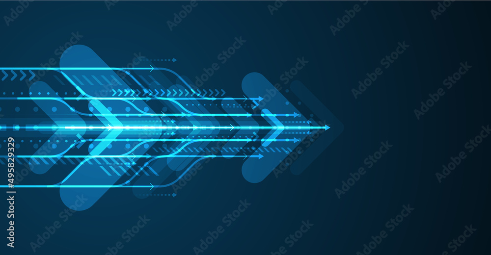 Abstract arrow direction. Technology background