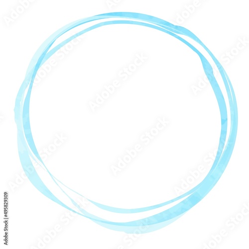 simple　blue　circle　frame