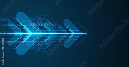 Abstract arrow direction. Technology background