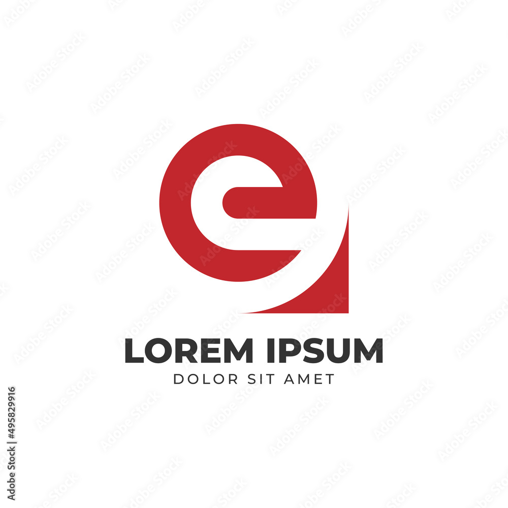 letter E lowercase with arrow or paper ply monogram vector logo design element letter E lowercase with arrow or paper ply monogram vector logo design element