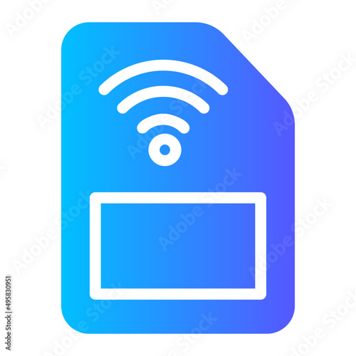 rfid chip gradient icon