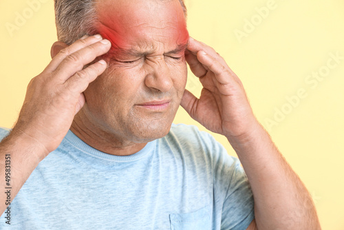 Mature man suffering from h...