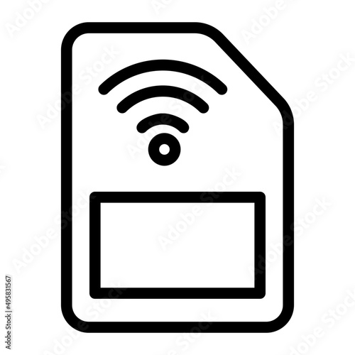rfid chip line icon