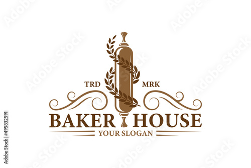 vintage bakery emblem badge logo