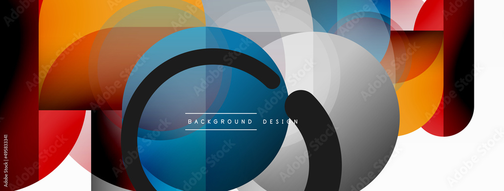 Round triangle shapes lines and circles. Geometric vector illustration for wallpaper banner background or landing page Round triangle shapes lines and circles. Geometric vector illustration for wallpaper banner background or landing page