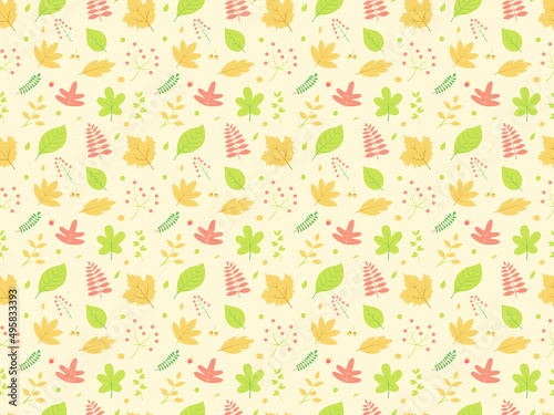 Summer Season Leaves Pattern Background Wallpaper