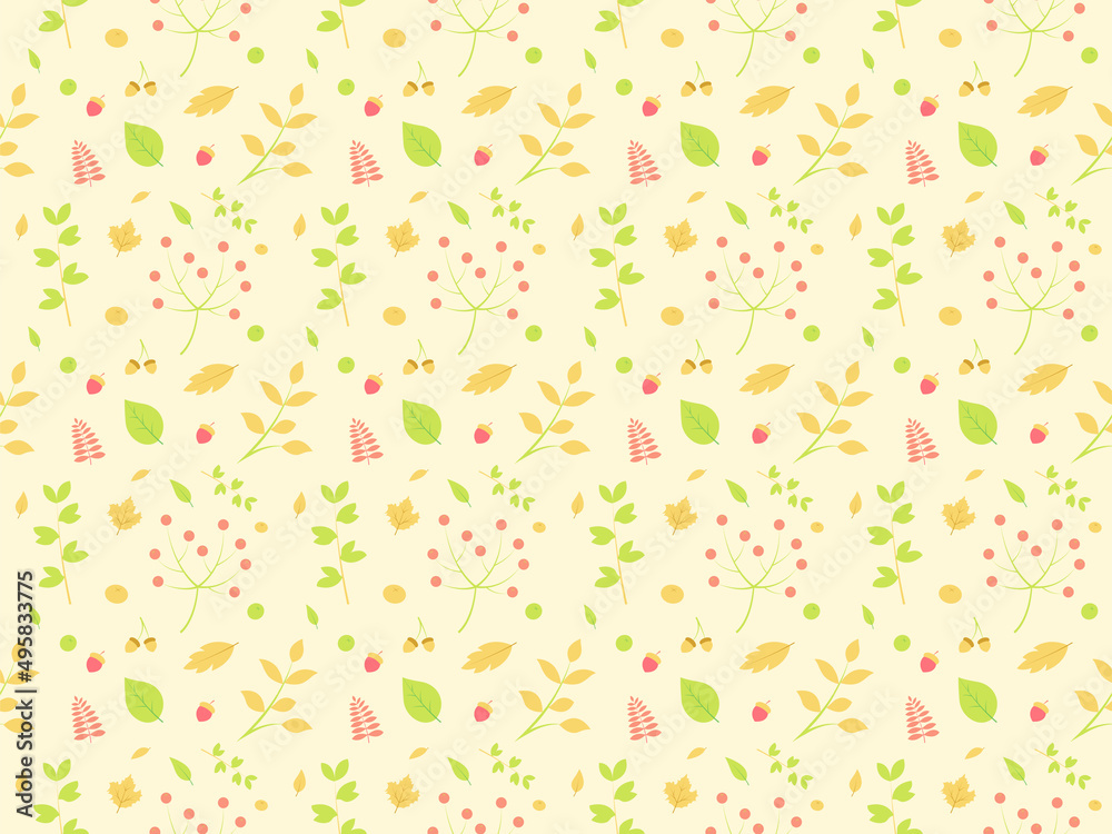 Summer Season Leaves Pattern Background Wallpaper