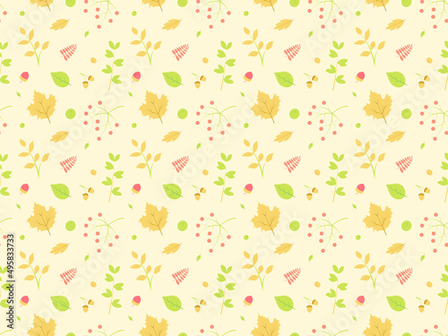 Summer Season Leaves Pattern Background Wallpaper