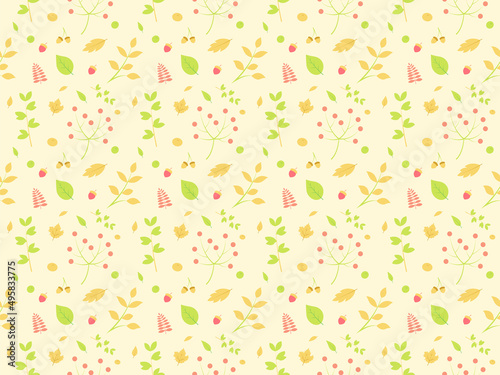 Summer Season Leaves Pattern Background Wallpaper