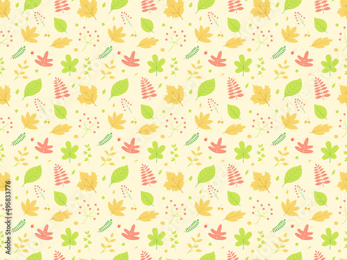 Summer Season Leaves Pattern Background Wallpaper