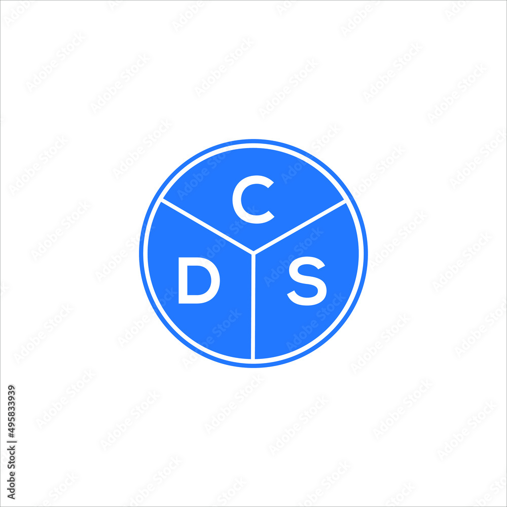 CDS letter logo design on White background. CDS creative Circle letter logo concept. CDS letter design. 