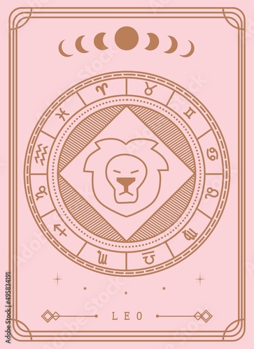 Leo horoscope and zodiac constellation symbol Premium Vector  tarot card for tarot reader