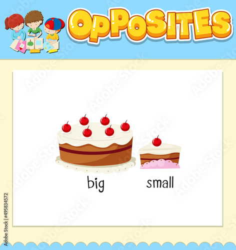 Opposite words for big and small