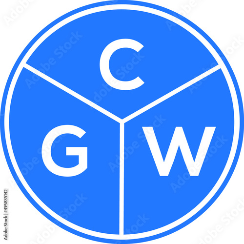 CGW letter logo design on black background. CGW  creative initials letter logo concept. CGW letter design.
 photo