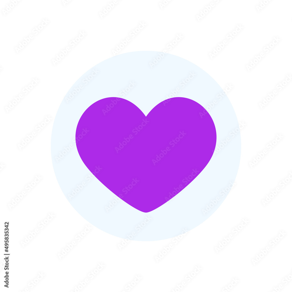 Likes in shape of heart. Violet like icon or emoticon. Vector illlustration isolated in white background Likes in shape of heart. Violet like icon or emoticon. Vector illlustration isolated in white background
