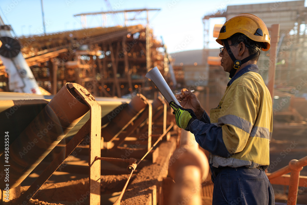Safety work practices pre operation checklist miner inspector standing ...