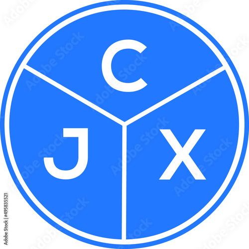 CJX letter logo design on White background. CJX creative Circle letter logo concept. CJX letter design.
 