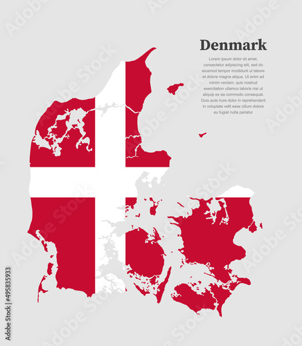 Vector map Denmark made flag, Europe country
