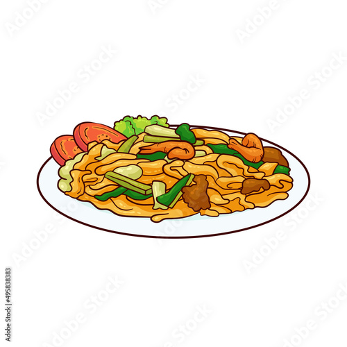 hand drawn kwetiau food 1