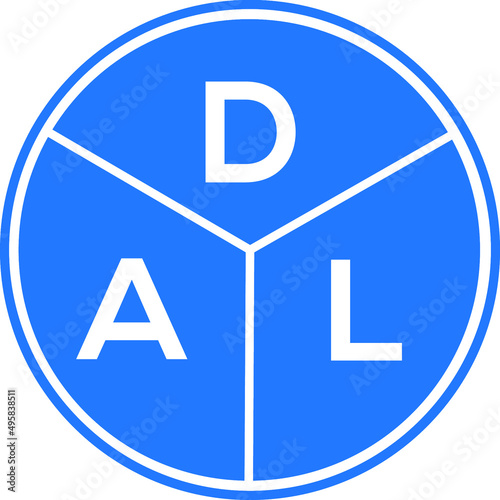 DAL letter logo design on White background. DAL creative Circle letter logo concept. DAL letter design. 
