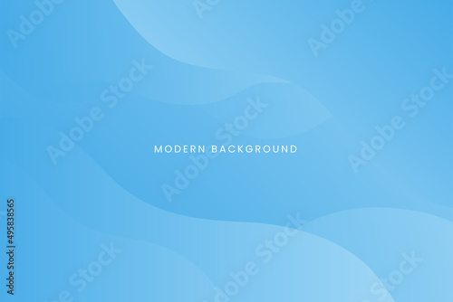 Abstract gradient blue color curve wave design background template. Modern soft vector graphic illustration for card, wallpaper, brochure, magazine, cover, screen.