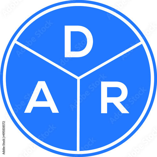 DAR letter logo design on White background. DAR creative Circle letter logo concept. DAR letter design. 