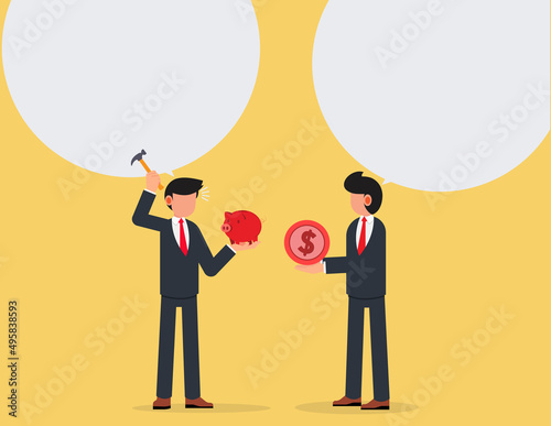 Helping hand, support business concept. businessman give ideas for desperate people