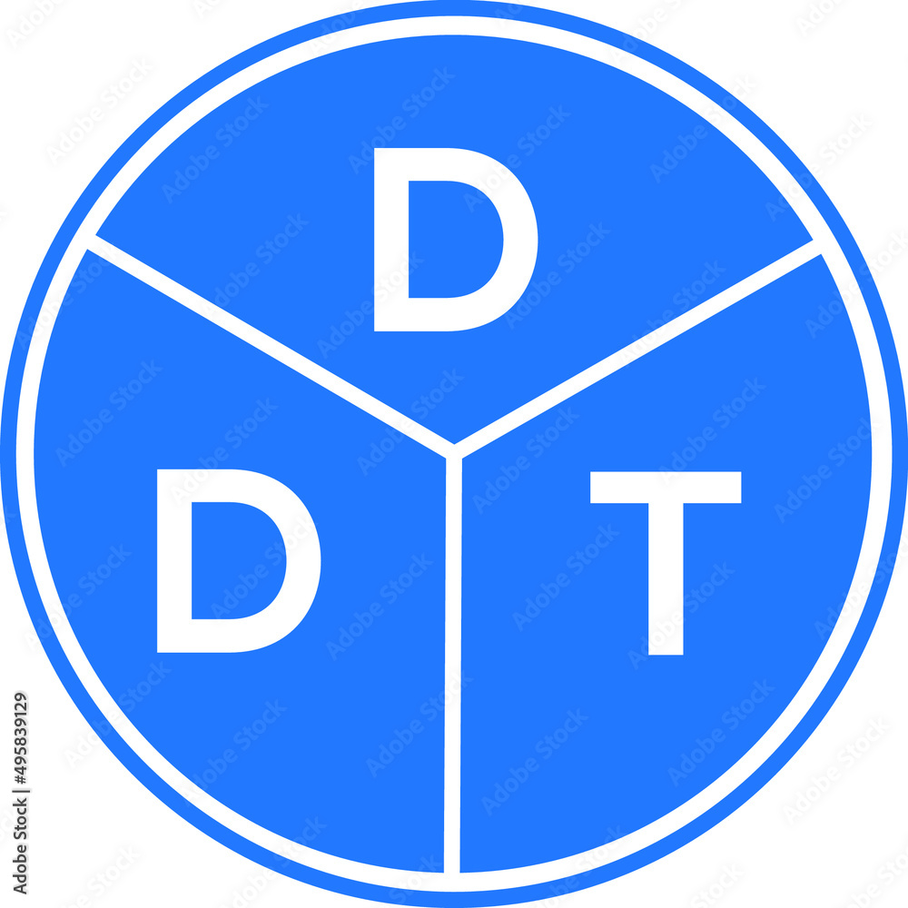DDT letter logo design on White background. DDT creative Circle letter logo concept. DDT letter design. 