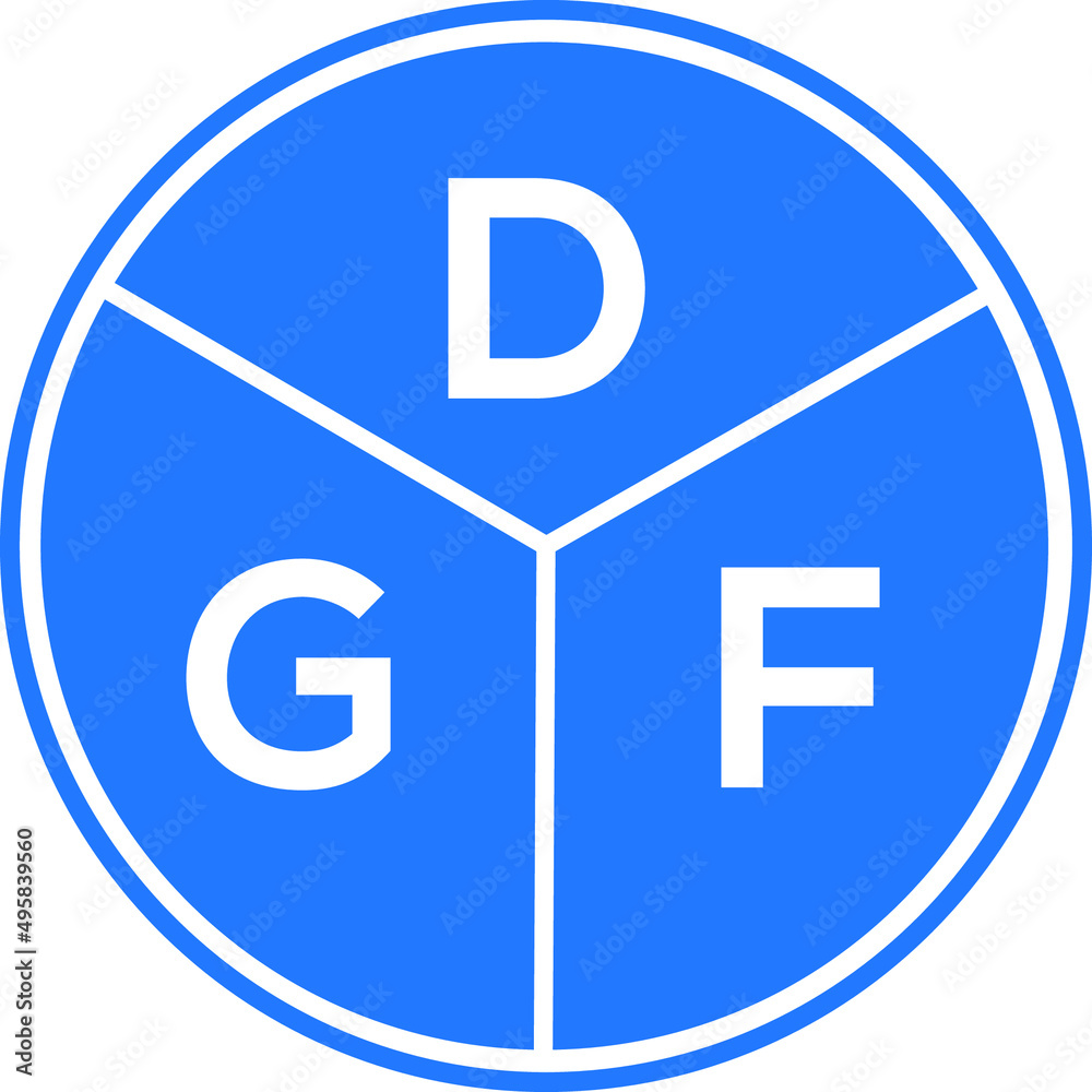 DGF letter logo design on White background. DGF creative Circle letter logo concept. DGF letter design. DGF letter logo design on White background. DGF creative Circle letter logo concept. DGF letter design.