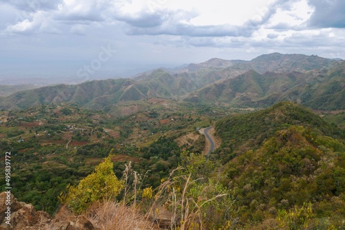 Fototapeta Naklejka Na Ścianę i Meble -  Scenic view of Tugen Hills seen from Morop Hill in Baringo County, Kenya