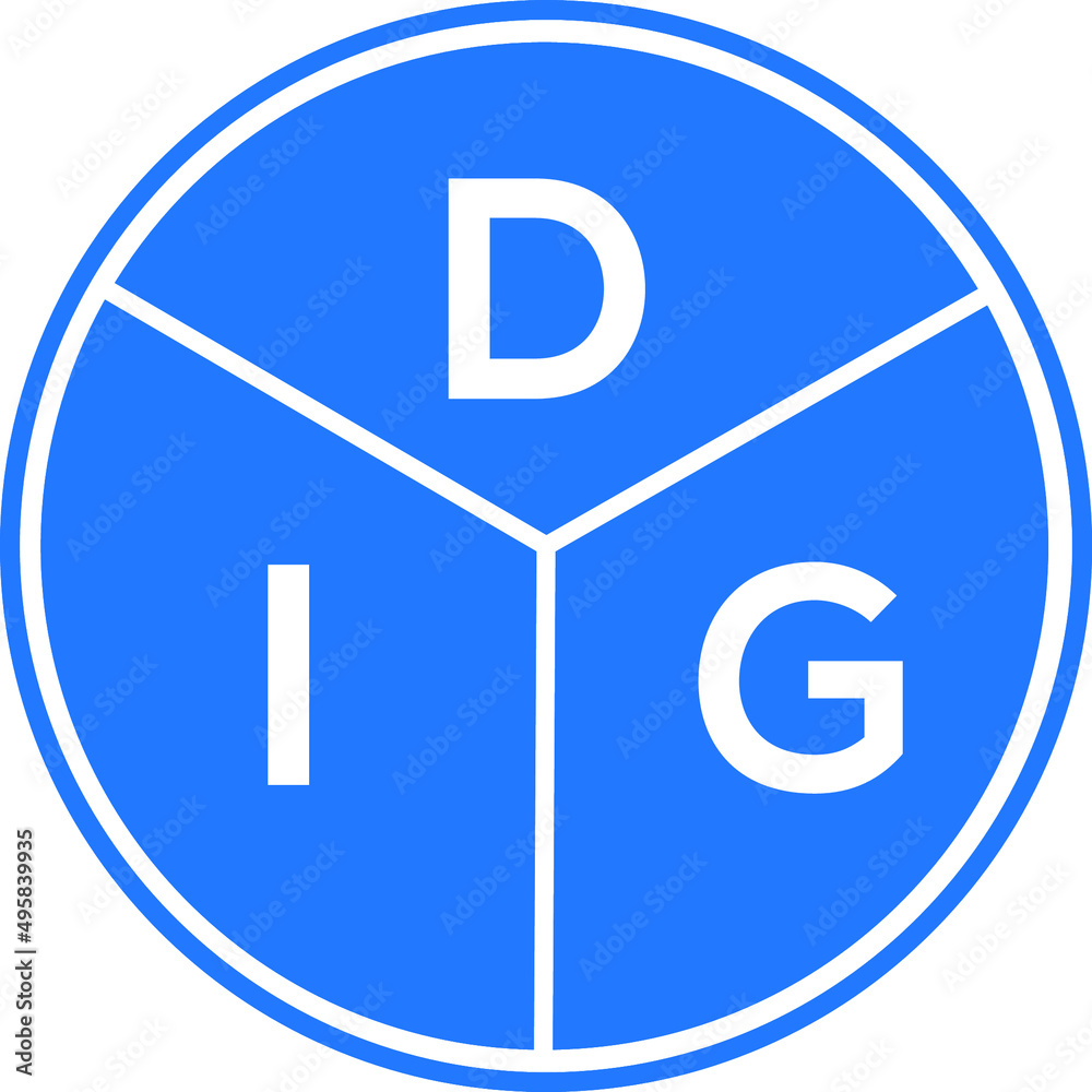 DIG letter logo design on White background. DIG creative Circle letter logo concept. DIG letter design. DIG letter logo design on White background. DIG creative Circle letter logo concept. DIG letter design.
