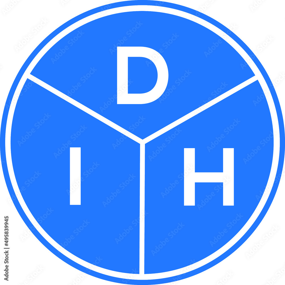 DIH letter logo design on White background. DIH creative Circle letter logo concept. DIH letter design. DIH letter logo design on White background. DIH creative Circle letter logo concept. DIH letter design.