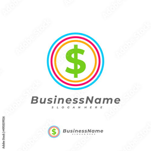 colorful Money logo vector template, Creative Money logo design concepts