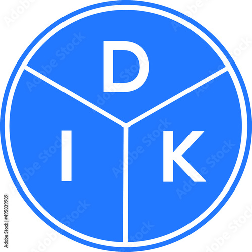 DIK letter logo design on White background. DIK creative Circle letter logo concept. DIK letter design. 