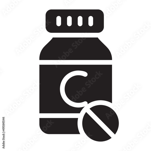 Vitamin c glyph icon