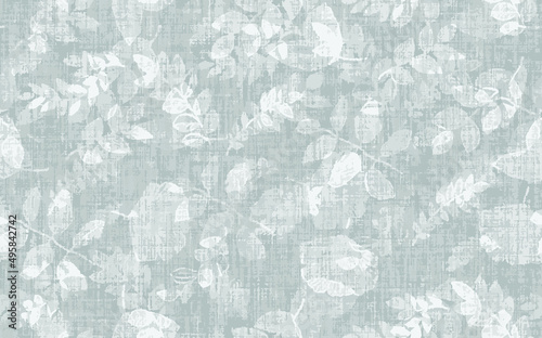 Ecru Beige Linen Texture Background printed with Flowers. Natural Seamless Pattern. Weave Fabric for Wallpaper, Cloth Packaging, curtain, duvet cover, pillow, digital print pattern design