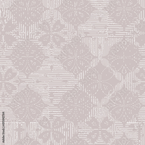 3D Fototapete Badezimmer - Fototapete Bohemian style rustic and floral geometric pattern design pastel neutral earth tone colors in vector designed for tile, wallpaper, home decorations elements and rug, 