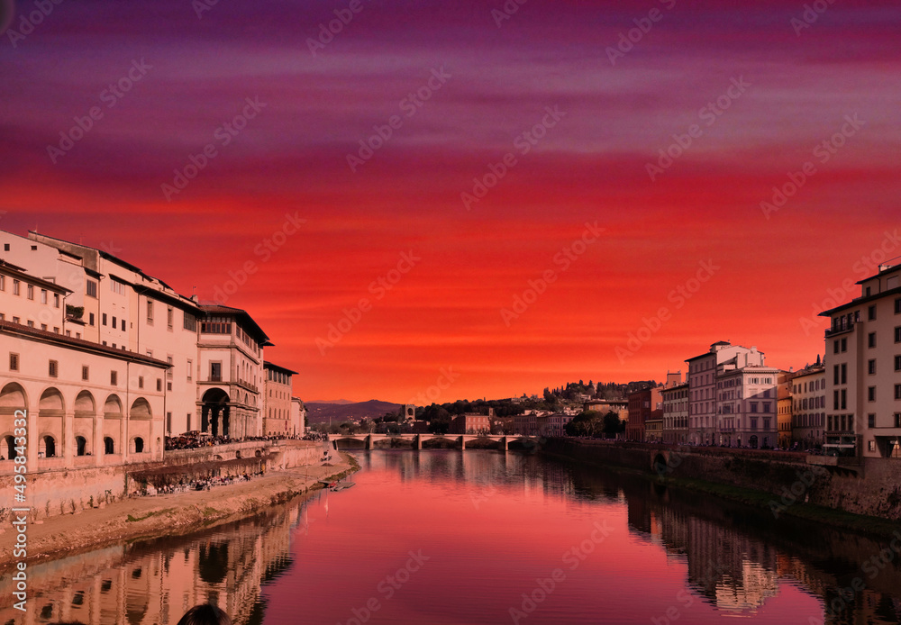 view of the Arno river in Florence