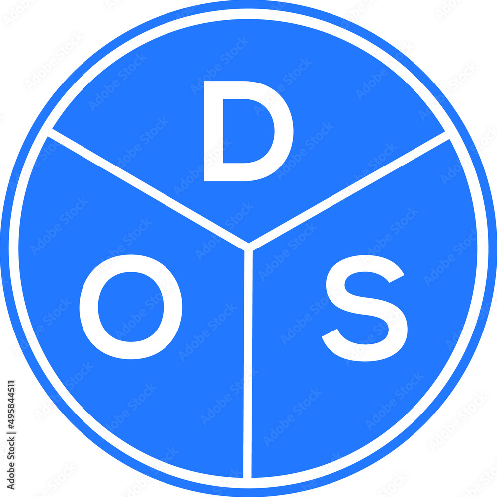 DOS letter logo design on White background. DOS creative Circle letter logo concept. DOS letter design. DOS letter logo design on White background. DOS creative Circle letter logo concept. DOS letter design.