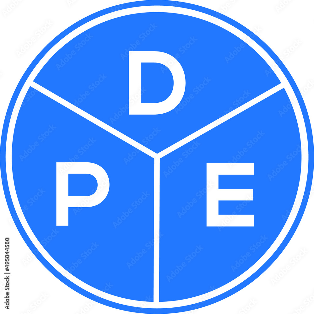 DPE letter logo design on White background. DPE creative Circle letter logo concept. DPE letter design. 