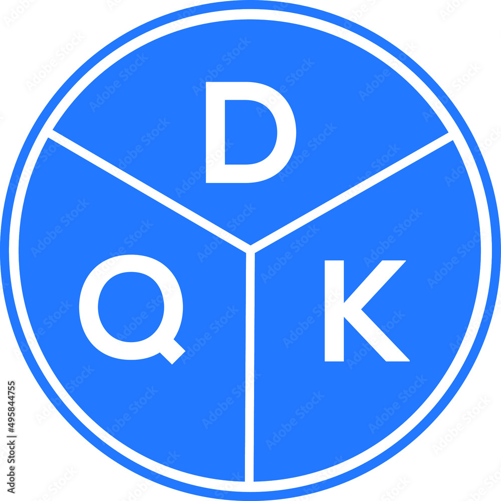 DQK letter logo design on White background. DQK creative Circle letter logo concept. DQK letter design. DQK letter logo design on White background. DQK creative Circle letter logo concept. DQK letter design.