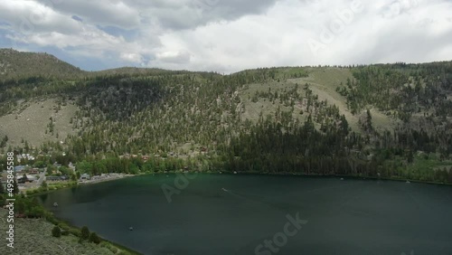 Mammoth Lakes June Lake Loop Gull Lake Aerial Shot Sierra Nevada Mountains Back California USA