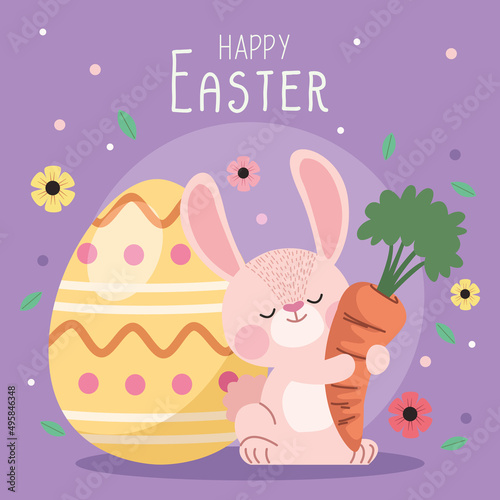 happy easter lettering poster