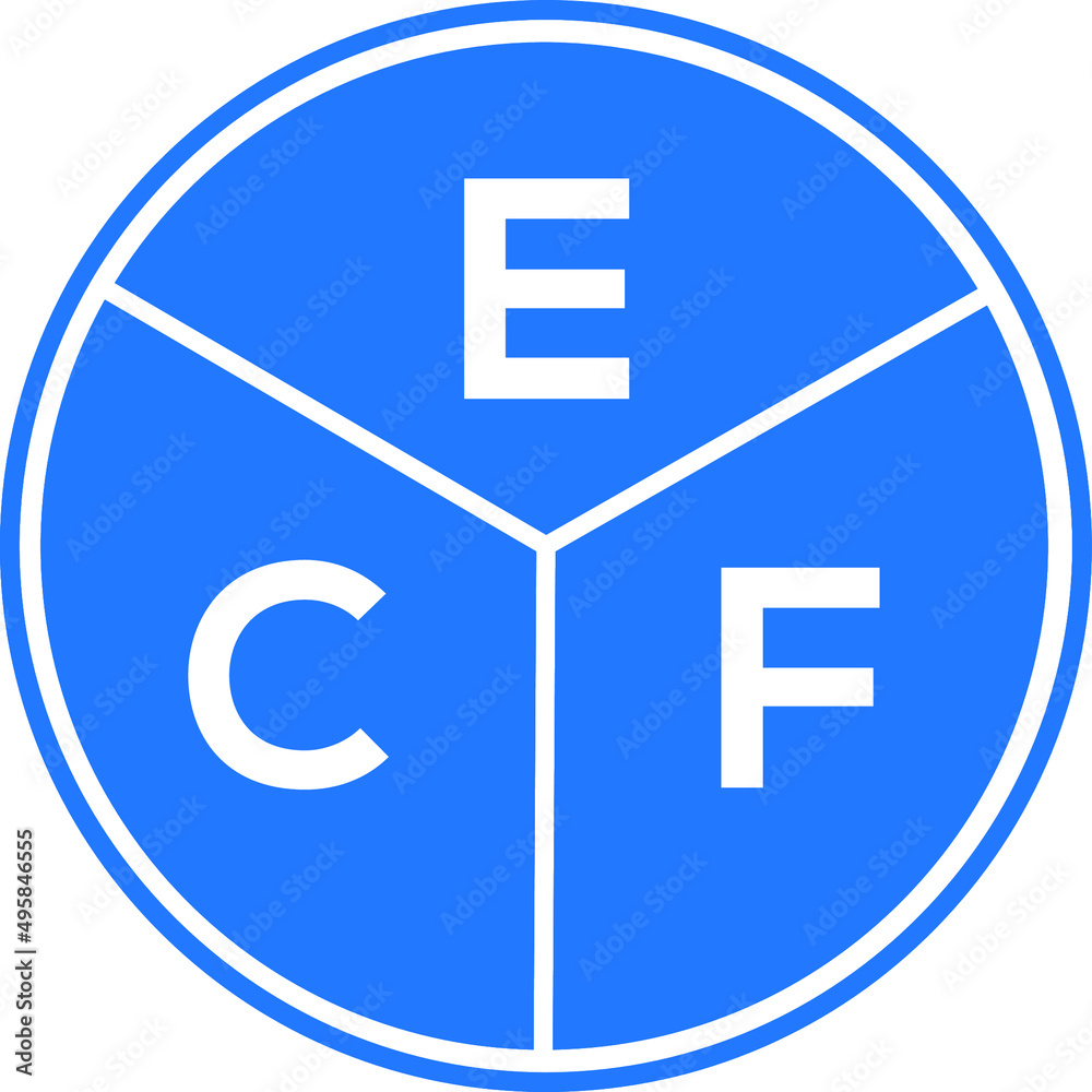 ECF letter logo design on White background. ECF creative Circle letter logo concept. ECF letter design. ECF letter logo design on White background. ECF creative Circle letter logo concept. ECF letter design.