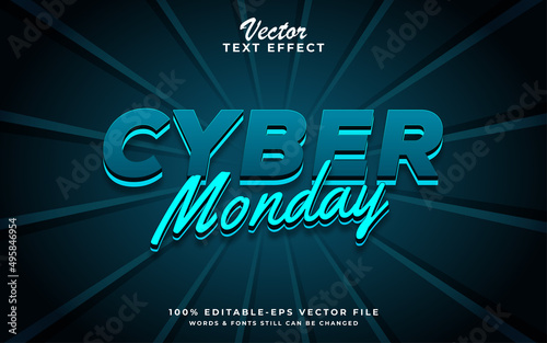  futuristic techno Cyber monday text effect style