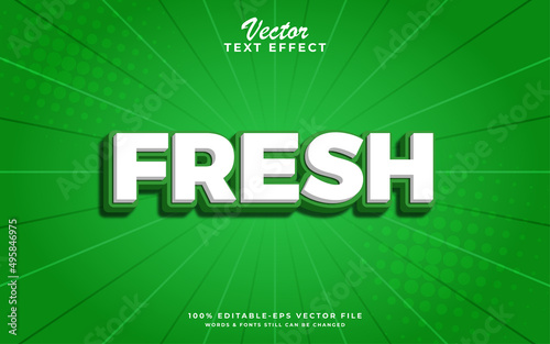 Fresh editable 3d premium text effect