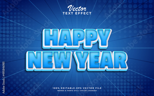Happy new year 3d editable text effect design