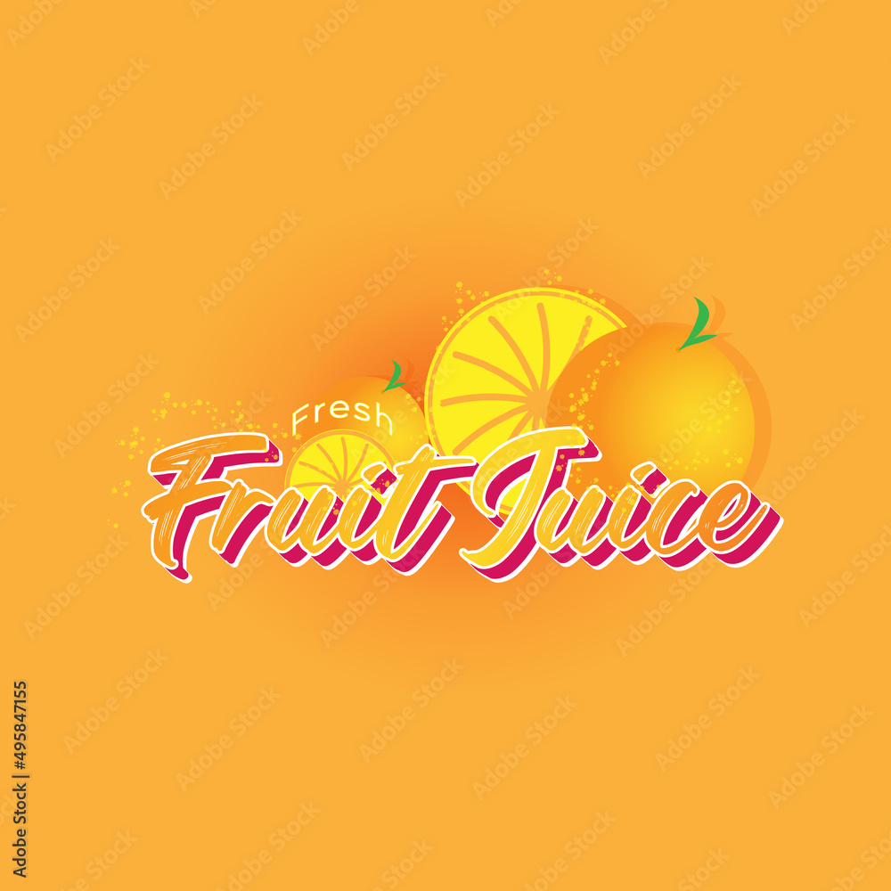 Fototapeta premium text effect fresh fruit juice orange
